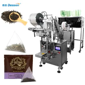 Dession Fully Automatic Nylon triangle tea scented tea bag inner and outer bag packing machine