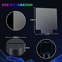 Lampe de nuit 3D LED avec feuilles acryliques transparentes, câble de charge réglable en 16 couleurs pour barre de chambre d'enfant