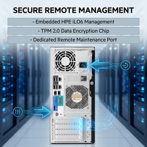 Servidor en Torre HPE ProLiant ML30 Gen11 4U de Alto Rendimiento, Intel E2434, 32GB RAM, 8SFF, para Copia de Seguridad de Archivos, Servidor de Red para Oficinas Remotas - Product Image 3