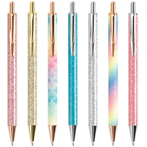Bolígrafo bolígrafos promocionales dibujos animados niñas plástico a granel personalizado gel pluma brillo resaltador bolígrafos de plástico de lujo