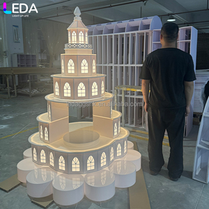 LEDA Présentoir Géant LED Moderne en Acrylique Blanc pour Gâteaux et Desserts, Idéal pour Mariages, Fêtes et Événements – Meilleure Vente - Product Image 2
