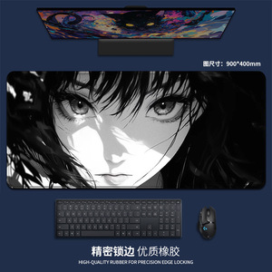 แผ่นรองเมาส์ลายการ์ตูนอนิเมะสไตล์ผี ขาวดำ แบบผสมผสาน สำหรับเกมส์  ทำจากยางซิลิโคน  สามารถปรับแต่งได้ - Product Image 1