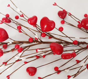 DAMAI Valentine's Day Red Heart Shaped Berry <b>Swags</b> Artificial Hanging Hearts Shaped Berry SwagsHeart Berries Twig Wreath - Product Image 3