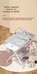 Foldable Multi-functional Baby Changing Table for Newborn Bath Massage Touch with Adjustable Height, Portable Nursery - Product Image 3