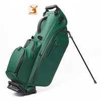 ASL GOLF Golf-Standbag mit individuellem Logo, blauer Stickerei, Schwarz, Grün, Blau, Grau, aus PU-Leder, 6-14 Fächer