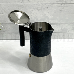 Nouvelle conception de <span class=keywords><strong>cafetière</strong></span> à expresso pour cuisinière, <span class=keywords><strong>cafetière</strong></span> à expresso en acier inoxydable, <span class=keywords><strong>cafetière</strong></span> à expresso à corps plein, pot à moka pour 3 à 6 tasses, 10 oz - Product Image 3