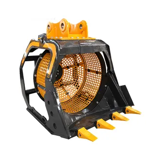 Mini Excavator Tilting Screener Crushing Bucket Topsoil Flipper Screen Bucket Screen Bucket Excavator