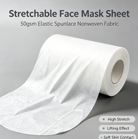 Großhandel Premium Elastisches Spunlace Vliesstoff 100% Polyester Einfarbig Dehnbare Gesichtsmasken-Rohstoffe für Schönheitspflege