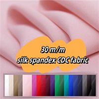 30m/m Hochwertiger, farbenfroher, sofort lieferbarer Seiden-Spandex-Crêpe-de-Chine-Stoff für bequeme Pyjamas und Bekleidung