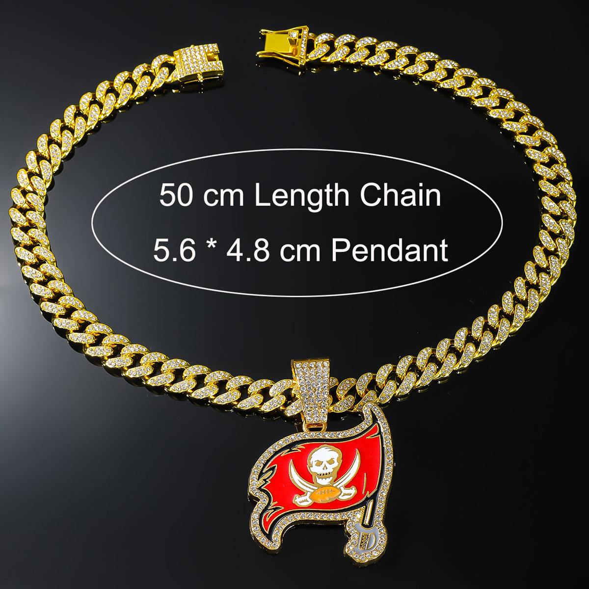 New Full Diamond Pirate Pendant Choker Hip Hop Street Rapper