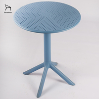 Table ronde en plastique moderne, nouvelle conception, vente en gros EaseNeat, pour café, salle de loisirs, jardin extérieur, balcon, restaurant