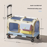 Sac de transport à roulettes haut de gamme grande capacité pour animaux de compagnie, bagage de voyage portable pour plusieurs chats, utilisation extérieure