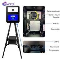 Machine de photomaton instantané avec écran tactile de 13,3 pouces, angle de vision réglable et base d'imprimante détachable pour selfies