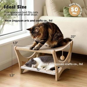 <span class=keywords><strong>Cama</strong></span> para Gatos Transpirable <span class=keywords><strong>de</strong></span> Madera y Sisal <span class=keywords><strong>con</strong></span> Poste <span class=keywords><strong>Rascador</strong></span> y Columpio Colgante - Para Todas las Estaciones, para Sala <span class=keywords><strong>de</strong></span> Estar y Balcón (Caja) - Product Image 2