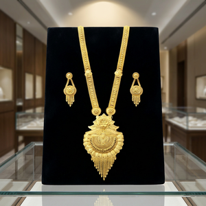 Collares de Moda de Oro Micronizado de 14K, 18K, 24K al por Mayor, Conjunto de Joyería Larga Tradicional, Conjunto de Collares Largos de Latón Bañado en Oro - Product Image 2