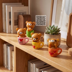 Adorable figurine mini ours tasse à thé, jouet <span class=keywords><strong>capsule</strong></span> Gashapon, prix pour distributeur automatique, figurine PVC Kawaii, jouet artistique en vrac - Product Image 3