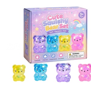 Pastel Squishy Play Set Soft Crystal Fidget <b>Toys</b> 4 Pack for Kids 3 Plus Stress Relief Gift and Sensory <b>Desk</b> Fun - Product Image 2