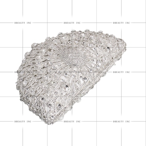 กระเป๋าคลัทช์คริสตัลนกยูงสำหรับผู้หญิงกระเป๋าถือไรน์สโตนเป็นประกายกระเป๋าหรูสำหรับผู้หญิงกระเป๋างานเลี้ยงงานแต่งงาน - Product Image 5