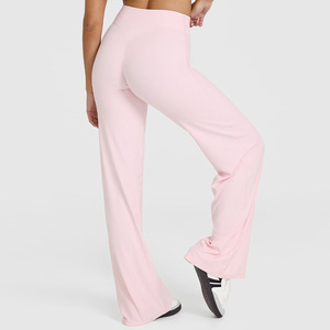 Pantalones acampanados holgados de cintura alta para mujer, cómodos, transpirables, para el hogar, Fitness, Yoga, mallas, informales, de Color sólido, a la moda - Product Image 1
