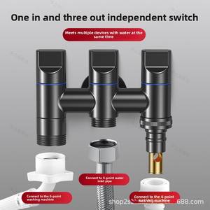 Nouvelle arrivée <span class=keywords><strong>Robinet</strong></span> <span class=keywords><strong>d</strong></span>'angle à quatre voies en cuivre Une entrée Trois sorties Séparateur <span class=keywords><strong>d</strong></span>'eau multifonctionnel pour cuisine salle de bain - Product Image 3