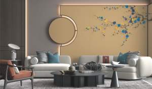 Papier peint imperméable brodé de fleurs de prunier sur mesure, revêtement <span class=keywords><strong>mural</strong></span> de luxe pour chambre d'hôtel, salon, fond de télévision - Product Image 2