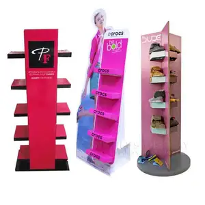 Promoção de Loja de varejo Pop Chappal Flip Flops Sandálias Chinelo Sapatos de Prateleira de Exposição de Papelão Ondulado Display Stands Rochas