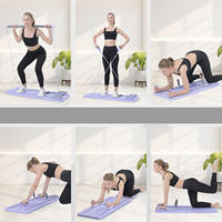 Planche de Pilates portable et pliable multifonctionnelle pour l'entraînement physique en extérieur, à domicile, en voyage, pour le renforcement du tronc et l'équilibre