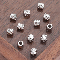 Perles d'espacement en acier inoxydable de haute qualité CX, tubes droits/cylindres à trous traversants, froissés, pour la fabrication de colliers et de bracelets DIY