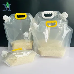 1.5L 2.5L 5L 6L Portátil Dobrável Água Saco Líquido Embalagem para Arroz Milho Líquido Suco De Cerveja Detergente Petróleo RTS Bico Saco