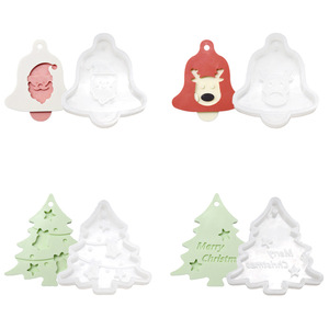 Molde <span class=keywords><strong>de</strong></span> jabón y velas navideñas DIY, para resina epoxi cristalina, con diseños <span class=keywords><strong>de</strong></span> ciervo, árbol, etiqueta colgante con orificio, fondant para pasteles, adornos navideños, campana, alce y herramientas para colgantes - Product Image 5