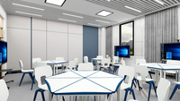 Bureau triangulaire modulaire pour table et chaises d'école, ensembles de bureaux et de chaises pour adolescents, salle de classe, bureau et chaise d'étudiant