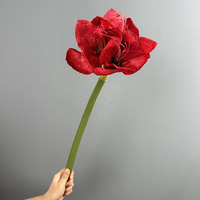Susunan Bunga Sutra Clivia Amaryllis Hippeastrum Gaya Cina untuk Dekorasi Ruang Tamu Rumah, Hiasan Tengah Meja, Bunga Artificial