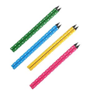 Crayon promotionnel haut de gamme en bois noir HB avec peinture néon et points argentés – Fournitures de bureau et scolaires créatives - Product Image 3