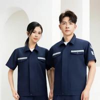 Combinaison de travail en polyester et coton TN62911 pour hommes, vêtement de protection absorbant la transpiration et respirant, idéal pour l'usine et la soudure anti-flamme