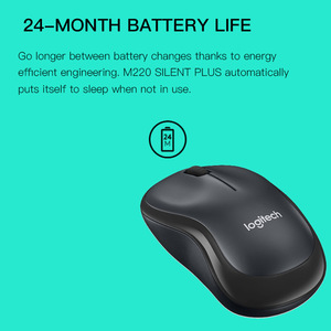 เมาส์โลจิเทค M220 เมาส์สำนักงานไร้สาย เมาส์ปิดเสียง สีขาว พร้อมตัวรับสัญญาณไร้สาย 2.4G - Product Image 4