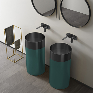 Évier autoportant commercial vert et noir pour lavage des mains - Product Image 1