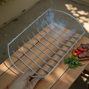 Chất lượng cao xương sườn nướng ngoài trời nướng phụ kiện nướng Giỏ thép không gỉ champing công cụ cho Ngoài Trời Bbq nấu ăn - Product Image 5