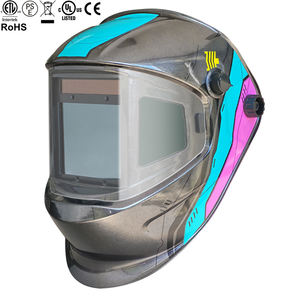 Casco per Saldatura ad Oscuramento Automatico Protezione <span class=keywords><strong>Viso</strong></span> per Saldatore Ampia Visuale 103x90mm con Finestre Laterali per Sicurezza e Comfort Alimentazione <span class=keywords><strong>Solare</strong></span> CE - Product Image 1
