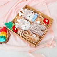 아기 teether 제조 업체 Amigurumi 장난감 beachwood 크로 셰 뜨개질 teether 세트 크로 셰 뜨개질 신생아 선물 딸랑이 아기 Teether 세트