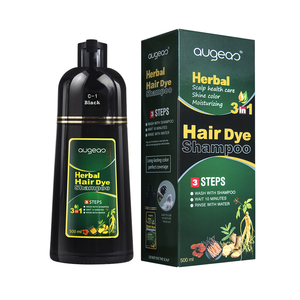 Augeas Herbal 500ml Noir Permanent Sans Ammoniaque Couvre les Cheveux Gris Hydratant 3 en 1 Shampooing Colorant pour Cheveux - Product Image 1
