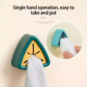 Hot Sale Self Adhesive Cutlery Grabber Kitchen Bathroom <b>Towel</b> <b>Hook</b> Wall Hanger Non Drilling Push <b>Towel</b> Rack - Product Image 4