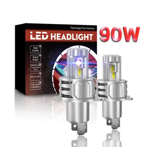 Farol de led para carro, w6 plug and play 12v 90w 20000lm 6500k 1:1 tamanhos de neblina 9005 9006 h11 9012 lâmpadas de substituição de halogênio