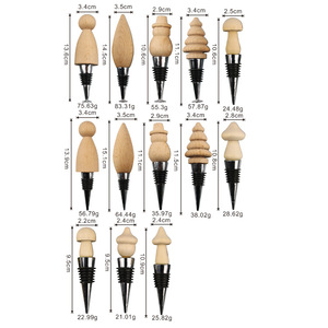 Wood Wine Stopper Set Solid Wood Bottle Seal For Home Use Simple Style Sealing - Product Image 4