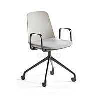 Solution d'assise pour hôpital médical accoudoir pivotant pour visiteur à dossier moyen rembourré petite salle de conférence tâche chaise de bureau médical