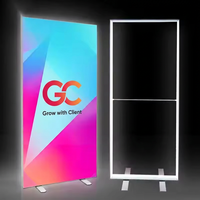 Boîte à lumière LED en tissu SEG sur mesure, style premium, support de signalisation pliable pour les centres commerciaux, les aéroports, les stands d'exposition, les arrière-plans