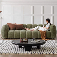 Sofás de Salón Color Calabaza, Estilo Francés Vintage Moderno Minimalista, Juego de Sofás en Tono Crema, Sofá Lineal para Apartamento