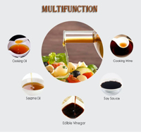 2026 Distributeur 2-en-1 à double bec verseur et compartiments multiples pour huile d'olive, vinaigre, vin et sauce soja, en verre