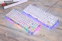 Motospeed K87S papan kunci Gaming K87S, papan ketik mekanis berkabel USB 87 tombol Keyboard Gamer Rusia dengan RGB kantor