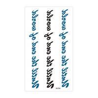 Tatouages temporaires colorés imperméables à transfert d'eau pour le dos et la colonne vertébrale, caractères textuels sexy, art corporel, 5 à 7 jours, pour filles et femmes
