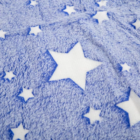 Tissu en flanelle 100 % polyester luminescent, imprimé offset, personnalisé en usine, qui brille dans le noir, pour la décoration intérieure - Vente chaude